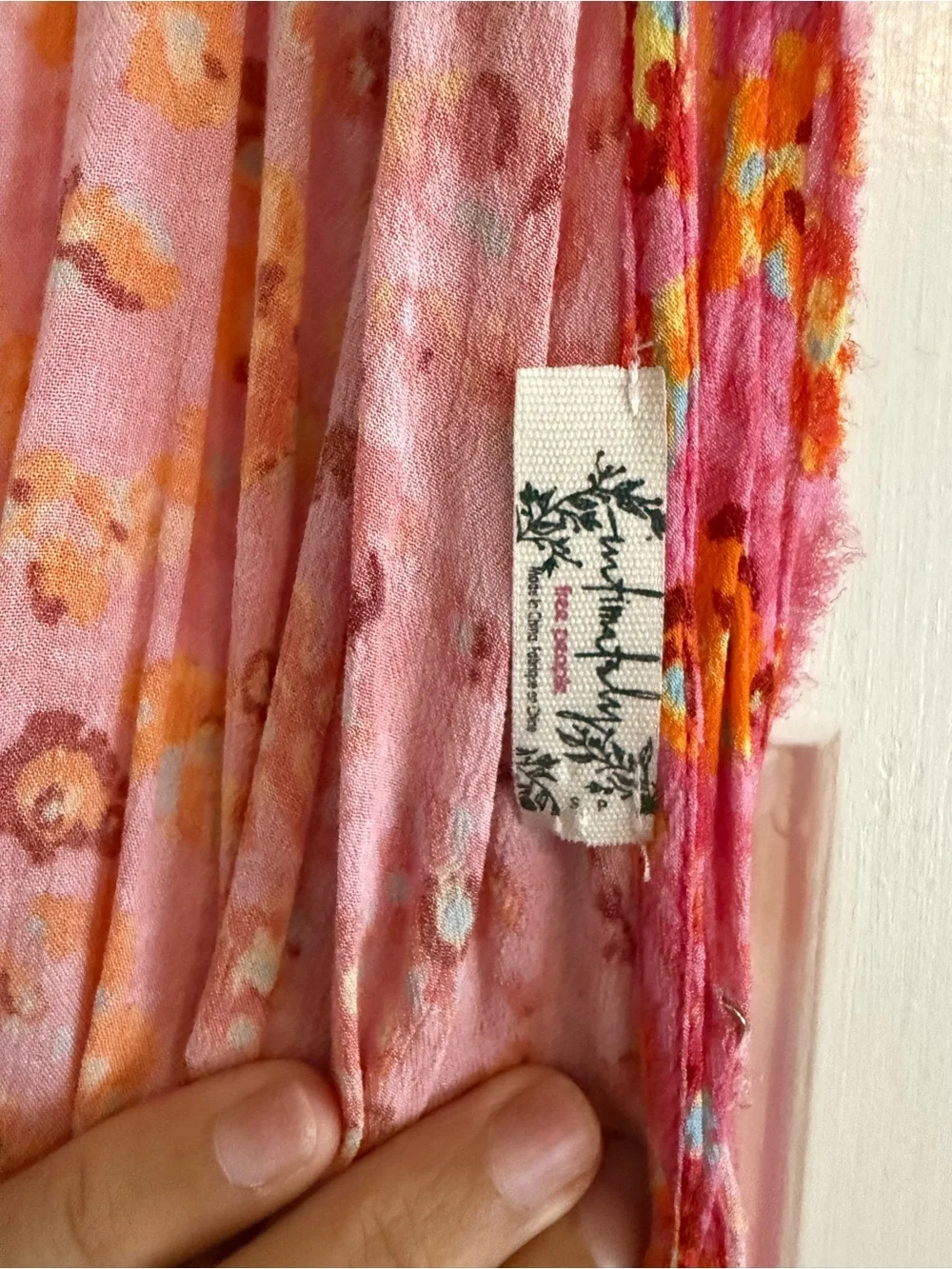 Free People Pink Floral V-Neck Bodysuit